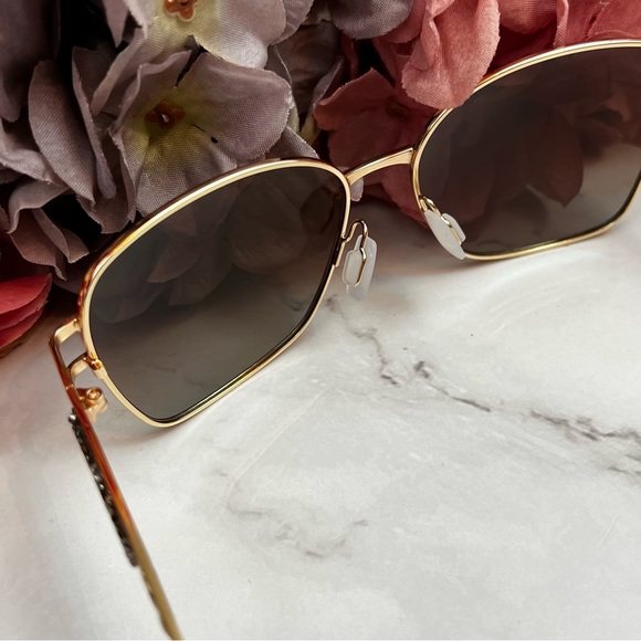 KINGSEVEN Oversized Retro Brown Gradient Crystal Gold Polarized Sunglasses - Picture 11 of 16